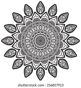 Mandala. Ethnic decorative elements. Hand drawn background. Islam, Arabic, Indian, ottoman motifs. 