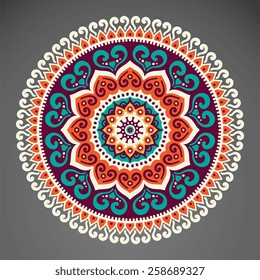 Mandala. Ethnic decorative elements. Hand drawn background. Islam, Arabic, Indian, ottoman motifs. 
