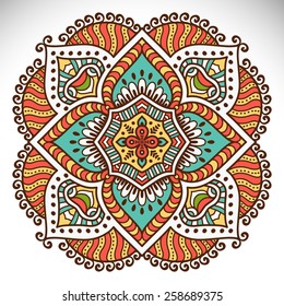 Mandala. Ethnic decorative elements. Hand drawn background. Islam, Arabic, Indian, ottoman motifs. 