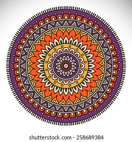 Mandala. Ethnic decorative elements. Hand drawn background. Islam, Arabic, Indian, ottoman motifs. 
