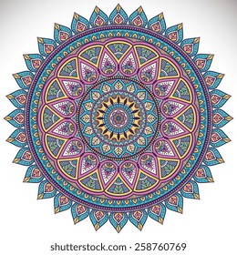 Mandala. Ethnic decorative elements. Hand drawn background. Islam, Arabic, Indian, ottoman motifs. 