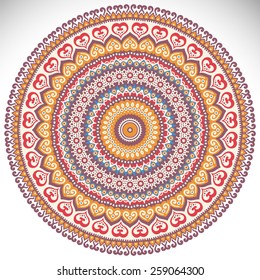 Mandala. Ethnic decorative elements. Hand drawn background. Islam, Arabic, Indian, ottoman motifs. 