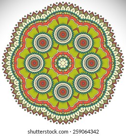 Mandala. Ethnic decorative elements. Hand drawn background. Islam, Arabic, Indian, ottoman motifs. 