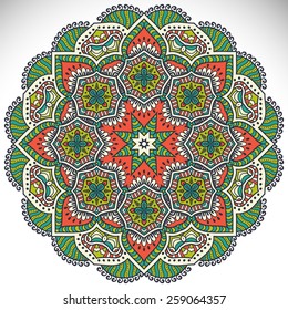 Mandala. Ethnic decorative elements. Hand drawn background. Islam, Arabic, Indian, ottoman motifs. 
