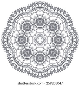 Mandala. Ethnic decorative elements. Hand drawn background. Islam, Arabic, Indian, ottoman motifs. 