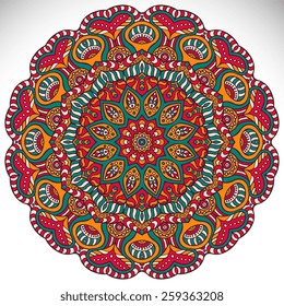 Mandala. Ethnic decorative elements. Hand drawn background. Islam, Arabic, Indian, ottoman motifs. 
