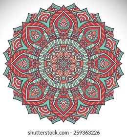 Mandala. Ethnic decorative elements. Hand drawn background. Islam, Arabic, Indian, ottoman motifs. 