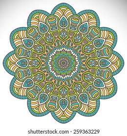 Mandala. Ethnic decorative elements. Hand drawn background. Islam, Arabic, Indian, ottoman motifs. 