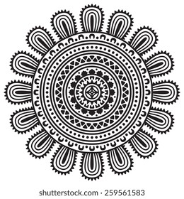 Mandala. Ethnic decorative elements. Hand drawn background. Islam, Arabic, Indian, ottoman motifs. 