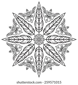 Mandala. Ethnic decorative elements. Hand drawn background. Islam, Arabic, Indian, ottoman motifs. 