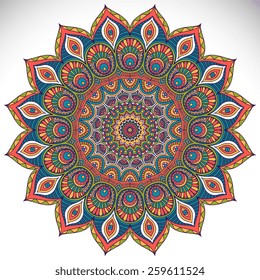 Mandala. Ethnic decorative elements. Hand drawn background. Islam, Arabic, Indian, ottoman motifs. 