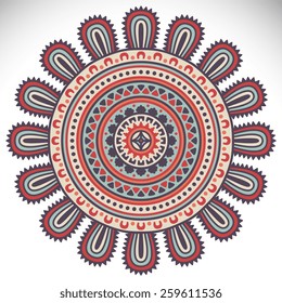 Mandala. Ethnic decorative elements. Hand drawn background. Islam, Arabic, Indian, ottoman motifs. 