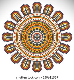 Mandala. Ethnic decorative elements. Hand drawn background. Islam, Arabic, Indian, ottoman motifs. 