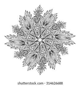 Mandala. Ethnic decorative elements. Hand drawn background. Islam, Arabic, Indian, ottoman motifs.