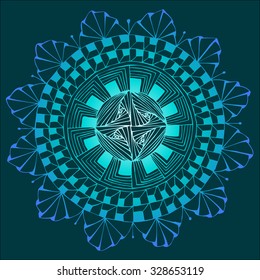 Mandala. Ethnic decorative elements. Hand drawn background. Islam, Arabic, Indian, ottoman motifs.