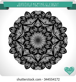 Mandala. Ethnic decorative elements. Hand drawn background. Islam, Arabic, Indian, ottoman motifs.