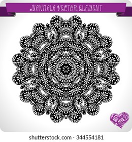 Mandala. Ethnic decorative elements. Hand drawn background. Islam, Arabic, Indian, ottoman motifs.
