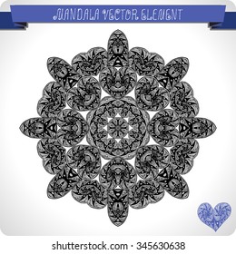 Mandala. Ethnic decorative elements. Hand drawn background. Islam, Arabic, Indian, ottoman motifs.