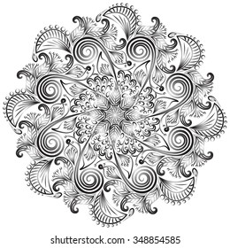 Mandala. Ethnic decorative elements. Hand drawn background. Islam, Arabic, Indian, ottoman motifs.