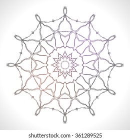 Mandala. Ethnic decorative elements. Hand drawn background. Islam, Arabic, Indian, ottoman motifs.