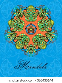 Mandala. Ethnic decorative elements. Hand drawn background. Islam, Arabic, Indian, ottoman motifs. Vector Beautiful Deco Mandala, Patterned Design Element, Ethnic Amulet