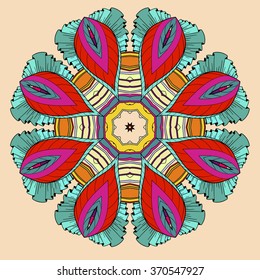 Mandala. Ethnic decorative elements. Hand drawn background. Islam, Arabic, Indian, ottoman motifs.