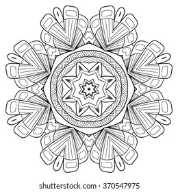 Mandala. Ethnic decorative elements. Hand drawn background. Islam, Arabic, Indian, ottoman motifs.