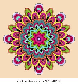Mandala. Ethnic decorative elements. Hand drawn background. Islam, Arabic, Indian, ottoman motifs.