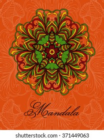 Mandala. Ethnic decorative elements. Hand drawn background. Islam, Arabic, Indian, ottoman motifs. Vector Beautiful Deco Mandala, Patterned Design Element, Ethnic Amulet

