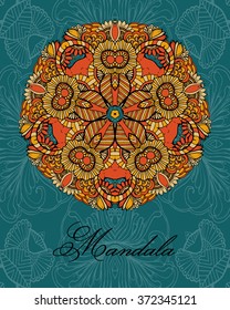 Mandala. Ethnic decorative elements. Hand drawn background. Islam, Arabic, Indian, ottoman motifs. Vector Beautiful Deco Mandala, Patterned Design Element, Ethnic Amulet