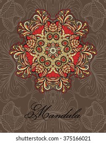 Mandala. Ethnic decorative elements. Hand drawn background. Islam, Arabic, Indian, ottoman motifs. Vector Beautiful Deco Mandala, Patterned Design Element, Ethnic Amulet