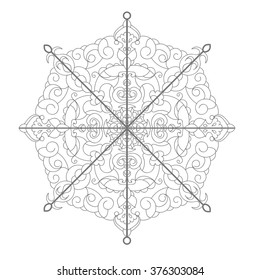 Mandala Ethnic decorative elements Hand drawn on white  background eps10