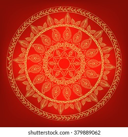 Mandala. Ethnic decorative elements. Hand drawn background. Islam, Arabic, Indian, ottoman motifs.