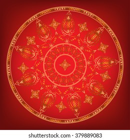 Mandala. Ethnic decorative elements. Hand drawn background. Islam, Arabic, Indian, ottoman motifs