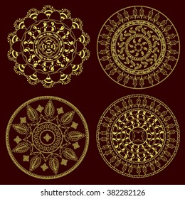 Mandala. Ethnic decorative elements. Hand drawn background. Islam, Arabic, Indian, ottoman motifs.