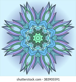 Mandala. Ethnic decorative elements. Hand drawn background. Islam, Arabic, Indian, ottoman motifs.
