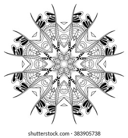 Mandala. Ethnic decorative elements. Hand drawn background. Islam, Arabic, Indian, ottoman motifs.