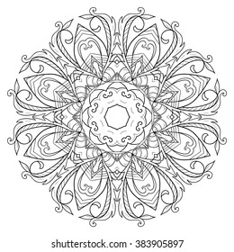 Mandala. Ethnic decorative elements. Hand drawn background. Islam, Arabic, Indian, ottoman motifs.