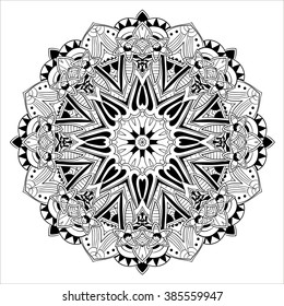 Mandala. Ethnic decorative elements. Hand drawn background. Islam, Arabic, Indian, ottoman motifs.