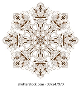 Mandala. Ethnic decorative elements. Hand drawn background. Islam, Arabic, Indian, ottoman motifs.Monochrome mandala symbol. Mandala JPG. Traditional mandala. Vector mandala for coloring.