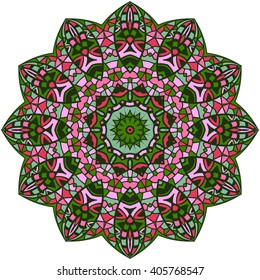 Mandala. Ethnic decorative elements. Hand drawn background. Islam, Arabic, Indian, ottoman motifs.
