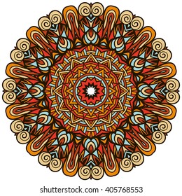 Mandala. Ethnic decorative elements. Hand drawn background. Islam, Arabic, Indian, ottoman motifs.