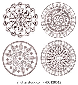Mandala. Ethnic decorative elements. Hand drawn background. Islam, Arabic, Indian, ottoman motifs.