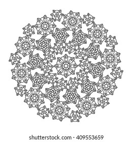 Mandala. Ethnic decorative elements. Hand drawn background. Spring. Flowers.