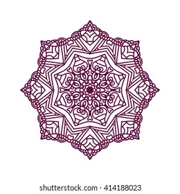 Mandala. Ethnic decorative elements. Hand drawn background. Islam, Arabic, Indian, ottoman motifs. Vintage decorative elements. Oriental pattern. Monochrome contour mandala. Zentangle.