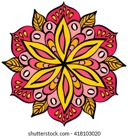Mandala. Ethnic decorative elements. Hand drawn background. 