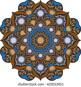 Mandala. Ethnic decorative elements. Hand drawn background. Islam, Arabic, Indian, ottoman motifs.