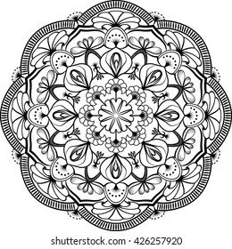  Mandala. Ethnic decorative elements. Hand drawn background. Islam, Arabic, Indian, ottoman motifs.