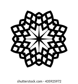 Mandala. Ethnic decorative elements. Hand drawn background. Islam, Arabic, Indian, ottoman motifs. Vintage decorative elements. Oriental pattern. Monochrome contour mandala.