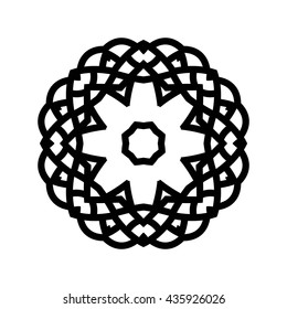 Mandala. Ethnic decorative elements. Hand drawn background. Islam, Arabic, Indian, ottoman motifs. Vintage decorative elements. Oriental pattern. Monochrome contour mandala.